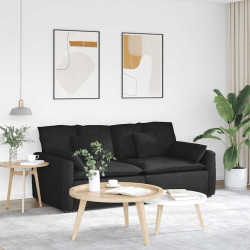 Sofá modular com almofadas preto
