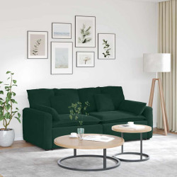 Sofá modular com almofadas verde-escuro