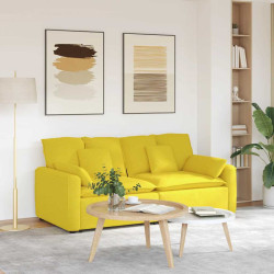Sofá modular com almofadas amarelo-claro