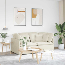Sofá modular com almofadas veludo creme