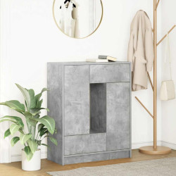 Aparador com gavetas e portas 73x31x90 cm cinza cimento
