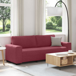 Sofá de 3 lugares tecido 220x77x82 cm vermelho tinto