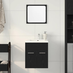 2 Pcs conjunto móveis casa de banho carvalho preto