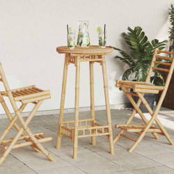 Mesa de bar para exterior redondo ø55x100 cm bambu