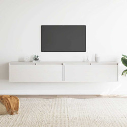 Armários de parede 2 pcs 100x30x35 cm pinho maciço branco