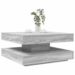 Mesa de centro rotativa a 360 graus 70x70x34,5 cm sonoma cinza