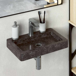 Lavatório de parede 38x24x6,5 cm mármore preto