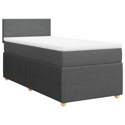 Cama com molas/colchão 80x200 cm tecido cinzento-escuro