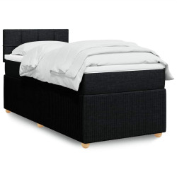 Cama com molas/colchão 90x190 cm tecido preto