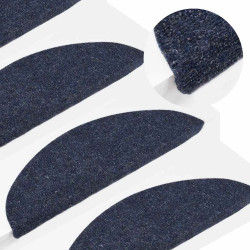 Tapetes de escada adesivos 15 pcs 56x17x3 cm azul