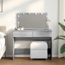 Toucador com leds 100x40x120 cm sonoma cinza