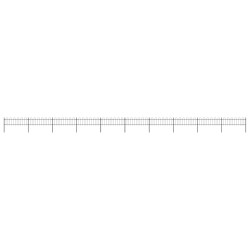 Cerca de jardim com arco superior em aço 1673x60 cm preta