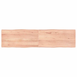 Tampo de mesa com bordas vivas carvalho tratado castanho-claro