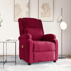 Poltrona de massagens veludo vermelho tinto