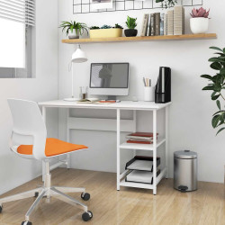 Secretária de computador 105x50x72 cm MDF e metal branco