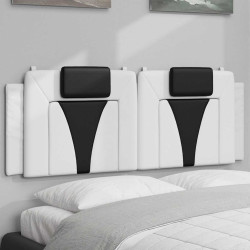 Almofadão de cabeceira viana 120 cm couro artificial preto e branco