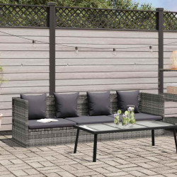 Espreguiçadeira de jardim 200x60 cm vime PE cinzento