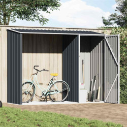 Abrigo de lenha jardim 245x98x159cm aço galvanizado antracite
