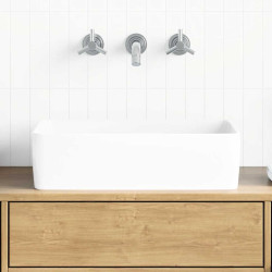 Lavatório retangular 48x37x13 cm cerâmica branco