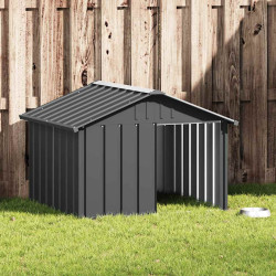 Casota para cães 116,5x103x81,5 cm aço galvanizado antracite