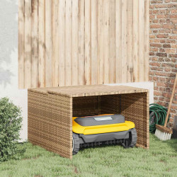 Garagem para cortador de relva 86x90x52/57 cm vime PE bege