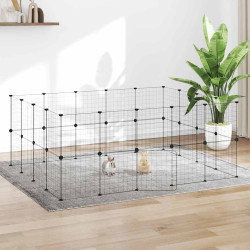 Gaiola p/ animais de 36 painéis c/ porta 35x35 cm aço preto