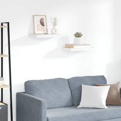 Prateleiras de parede 2 pcs 50x23,5x3,8 cm MDF carvalho e branco