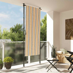 Estore de rolo exterior 100x270 cm tecido/aço amarelo e branco
