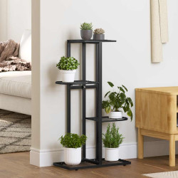 Suporte de vasos c/ 4 prateleiras 43x22x76 cm metal preto