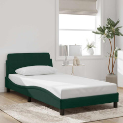 Estrutura de cama dover 100x200 cm veludo verde-escuro