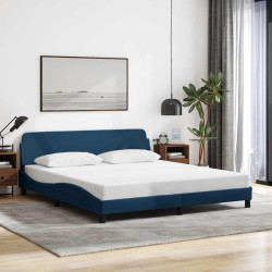 Estrutura de cama com cabeceira dover 180x200 cm tecido azul