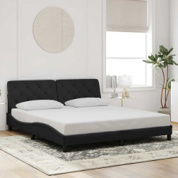 Estrutura de cama sem colchão 180x200 cm veludo preto
