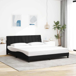 Estrutura de cama sem colchão hanko 180x200 cm tecido preto
