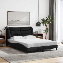Estrutura de cama sem colchão hvar 120x200 cm tecido preto