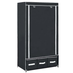 Roupeiro 87x49x159 cm tecido preto
