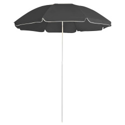 Guarda-sol de jardim com poste de aço 180 cm antracite
