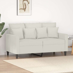Sofá de 2 lugares veludo 120 cm cor creme
