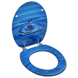 Assento sanita c/ tampa MDF design gotas de água azul