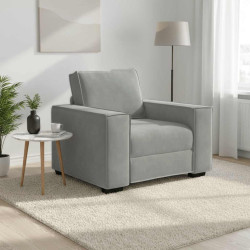 Poltrona 100x78x84 cm veludo cinzento-claro
