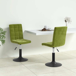 Cadeiras de jantar giratórias 2 pcs veludo verde-claro