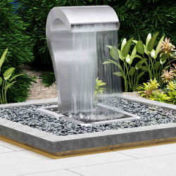Cascata de jardim 34x49x82 cm aço inoxidável prateado