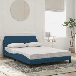 Cama com colchão dover 120x200 cm veludo azul