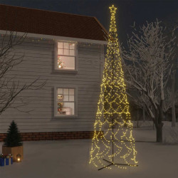 Árvore de natal em forma de cone, branco quente, 3000 leds, 230x800 cm