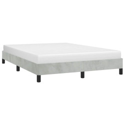 Estrutura de cama sem colchão, cinza claro, 152x203 cm, tamanho queen, veludo