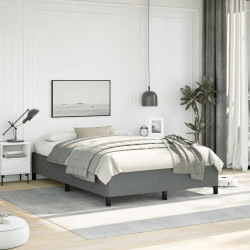 Estrutura de cama sem colchão, cinza escuro, 137x190 cm, tecido