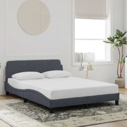 Estrutura de cama dover cinza escuro 135x190 cm em veludo