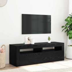 Móvel para TV com luzes LED, carvalho preto, 120x35x40 cm, madeira engenheirada