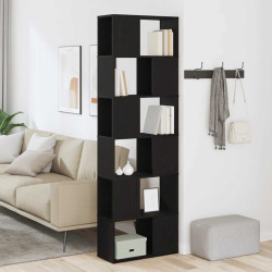 Divisória de ambientes/estante para livros em carvalho preto 60x24x186 cm
