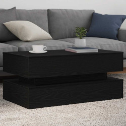 Mesa de centro com luzes LED, carvalho preto, 90x50x40 cm