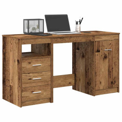 Mesa com armário em madeira engenheirada estilo antigo